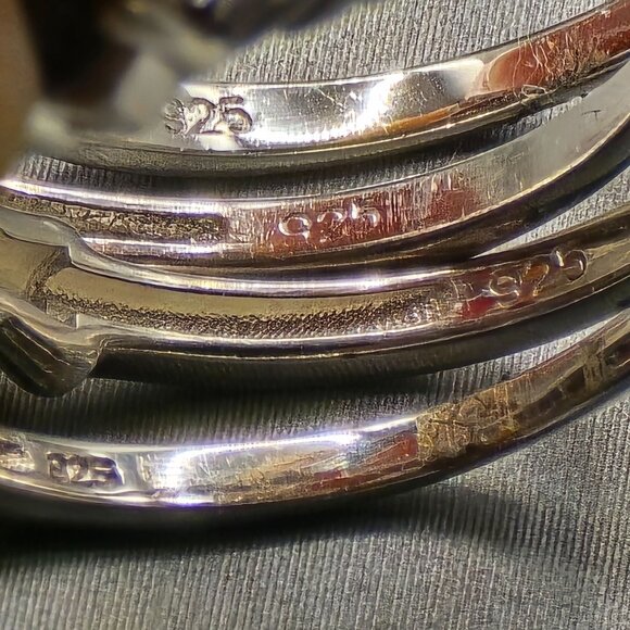 Set of 5 Sterling Silver Gemstone Rings Size 6–9 Claddagh Opal Tourmaline Quartz - Picture 10 of 13